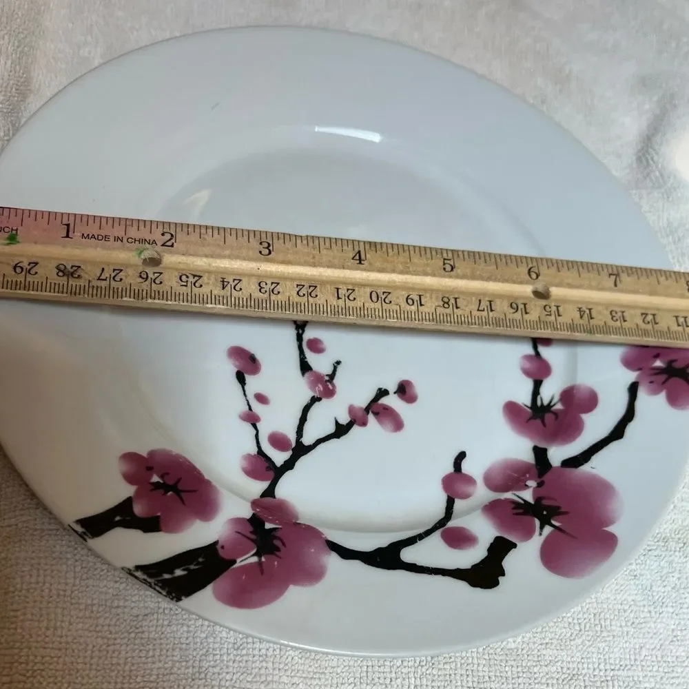 Oneida Pink White Cherry Blossom 2 Saucers Salad Small Bite Fruit Plates 8 In